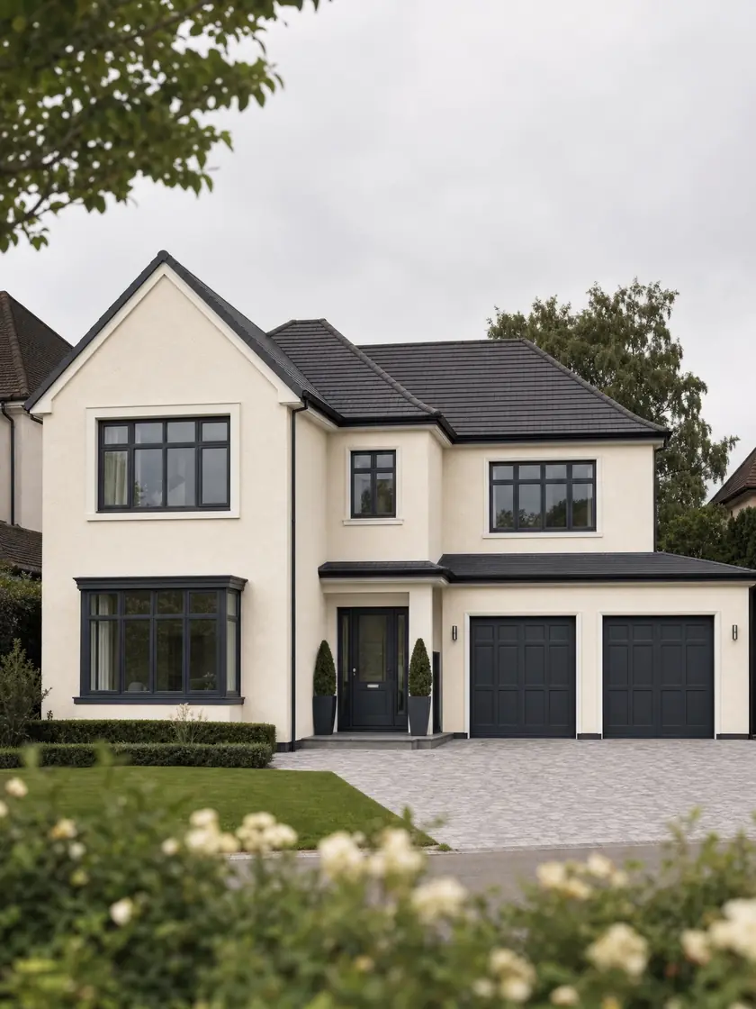 A British house exterior freshly repainted