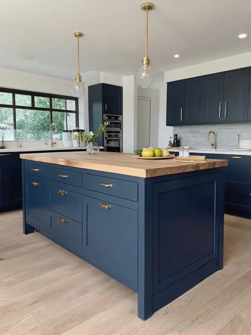 Kitchen respray: navy island