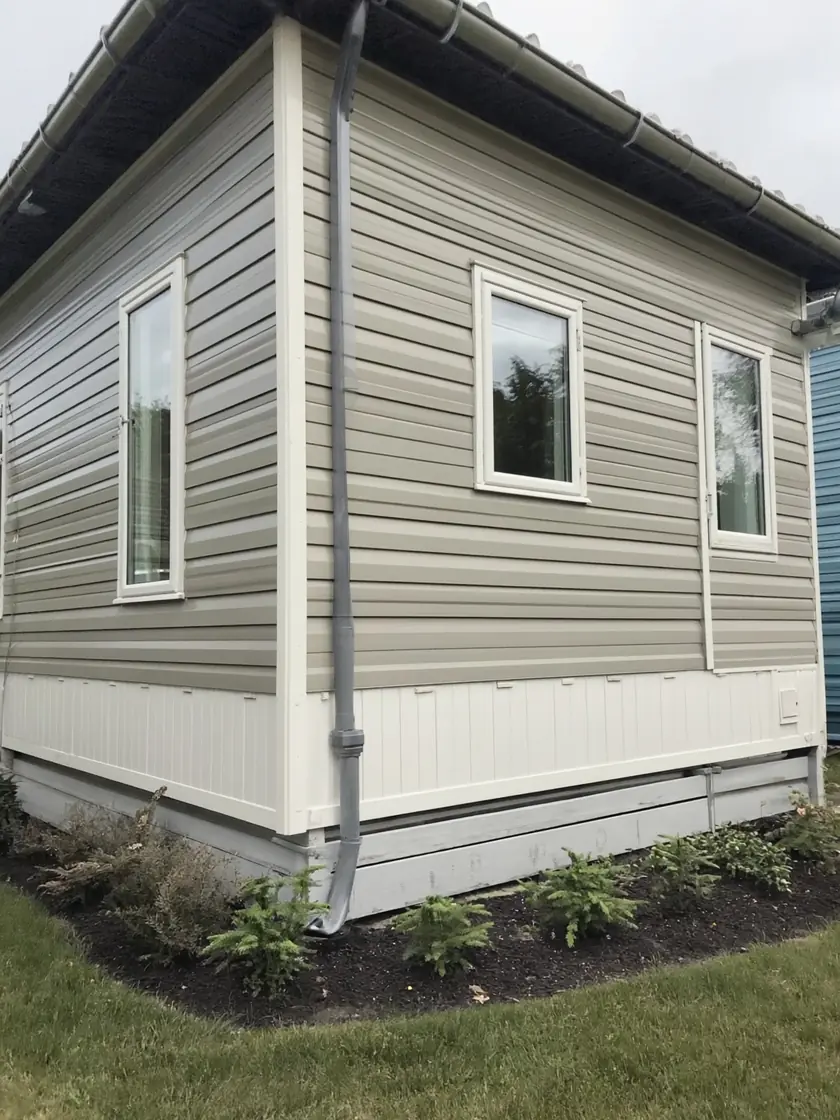 A park home exterior freshly repainted