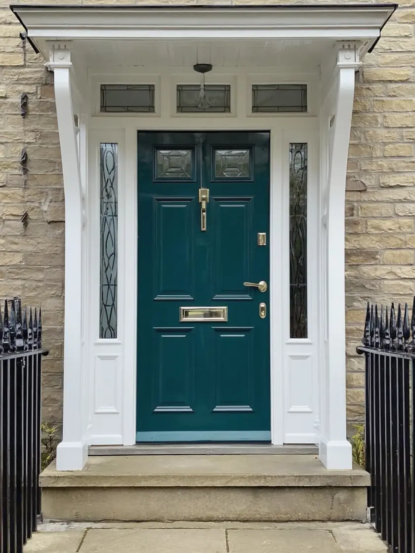 uPVC Door Spraying — freshly sprayed finish