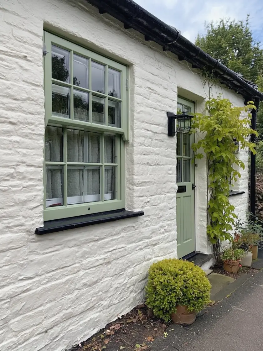 uPVC window spraying: cottage windows