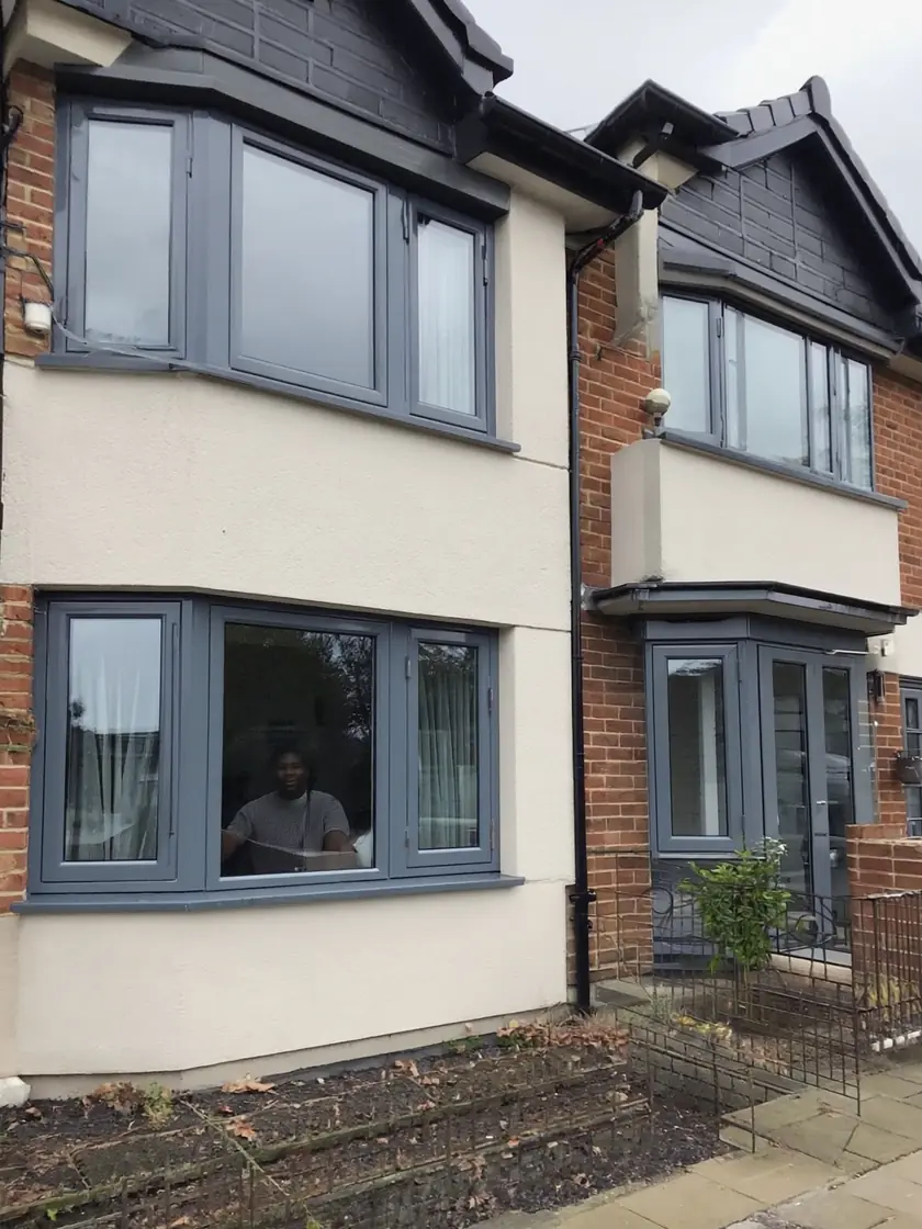 uPVC window spraying: new-build windows